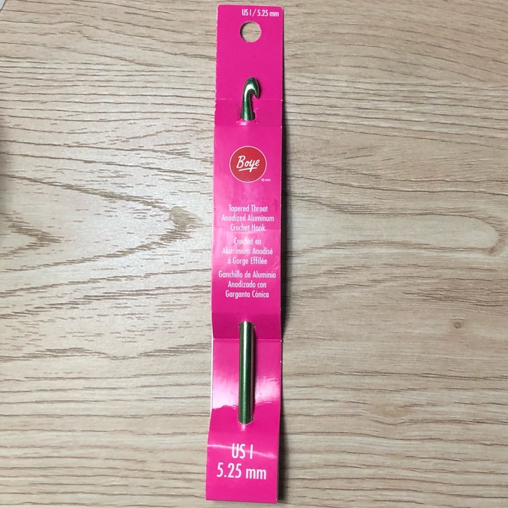 Boye Tapered Throat Anodized Aluminum Crochet Hook Green New US 1 5.25 mm 320FD2